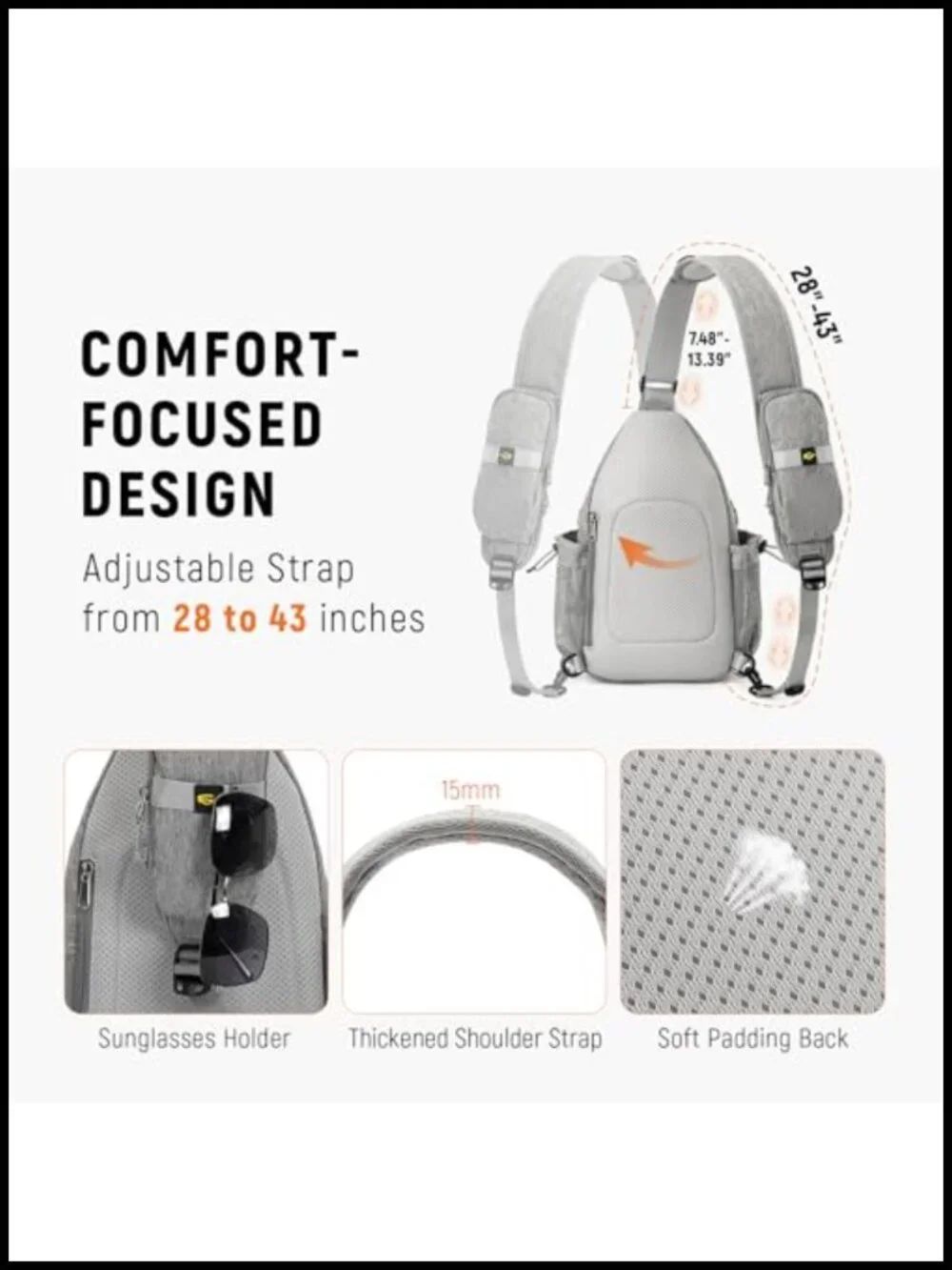 Anti-Theft Sling Backpack RFID Crossbody Bag Travel Shoulder Daypack